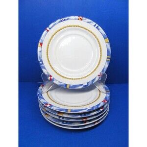 Fitz and Floyd Habitat Americana Regatta Nautical Cup Mug Saucer Set of 7